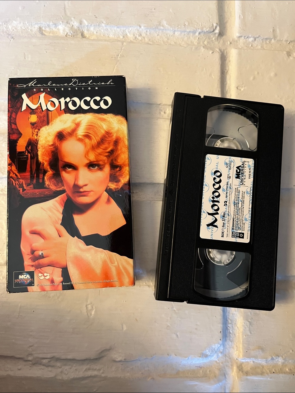 VHS tape of “Morocco” with Gary Cooper and Marlene Dietrich, 1930